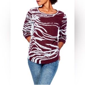 NIC+ZOE Winterberry Crewneck Sweater - size Large